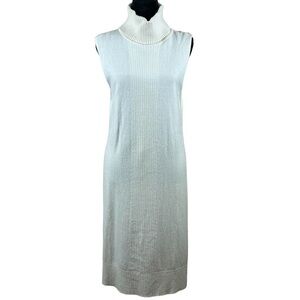 White House Black Market Turtleneck Sweater Tunic Cream Size M